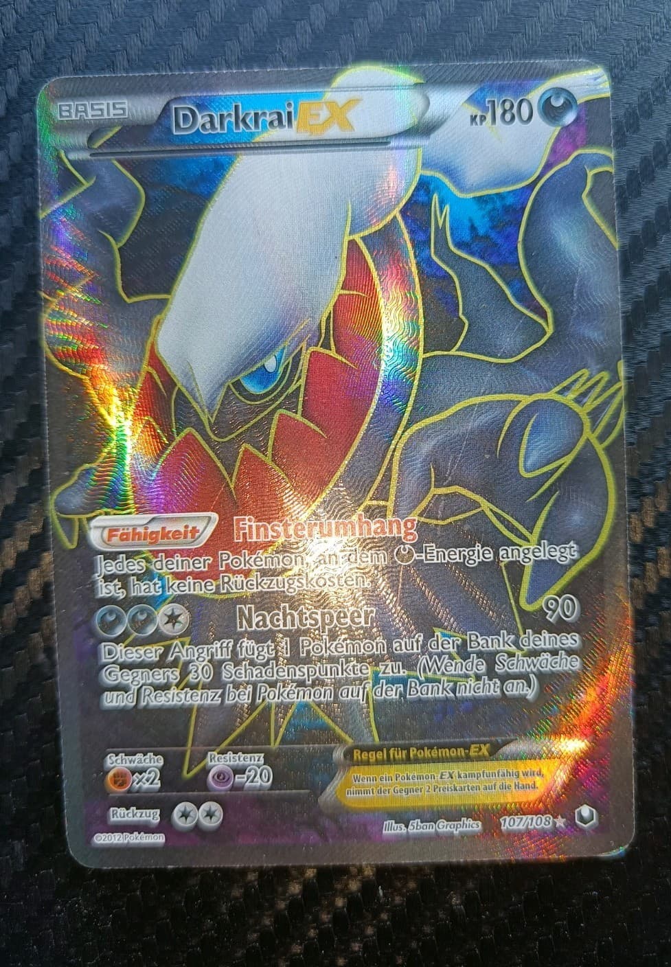 Darkrai EX 107/108 Schwarz Weiß BW Erforscher der Finsternis, Fullart