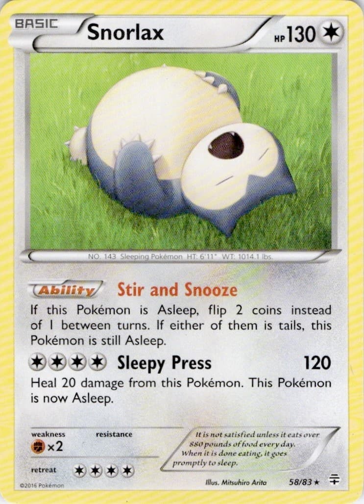 Snorlax 58/83 Rare Generations Pokemon Near Mint