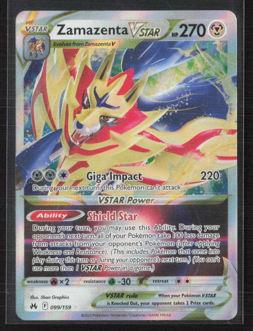 Zamazenta VSTAR 099/159 Holo Ultra Rare Crown Zenith Pokemon Near Mint