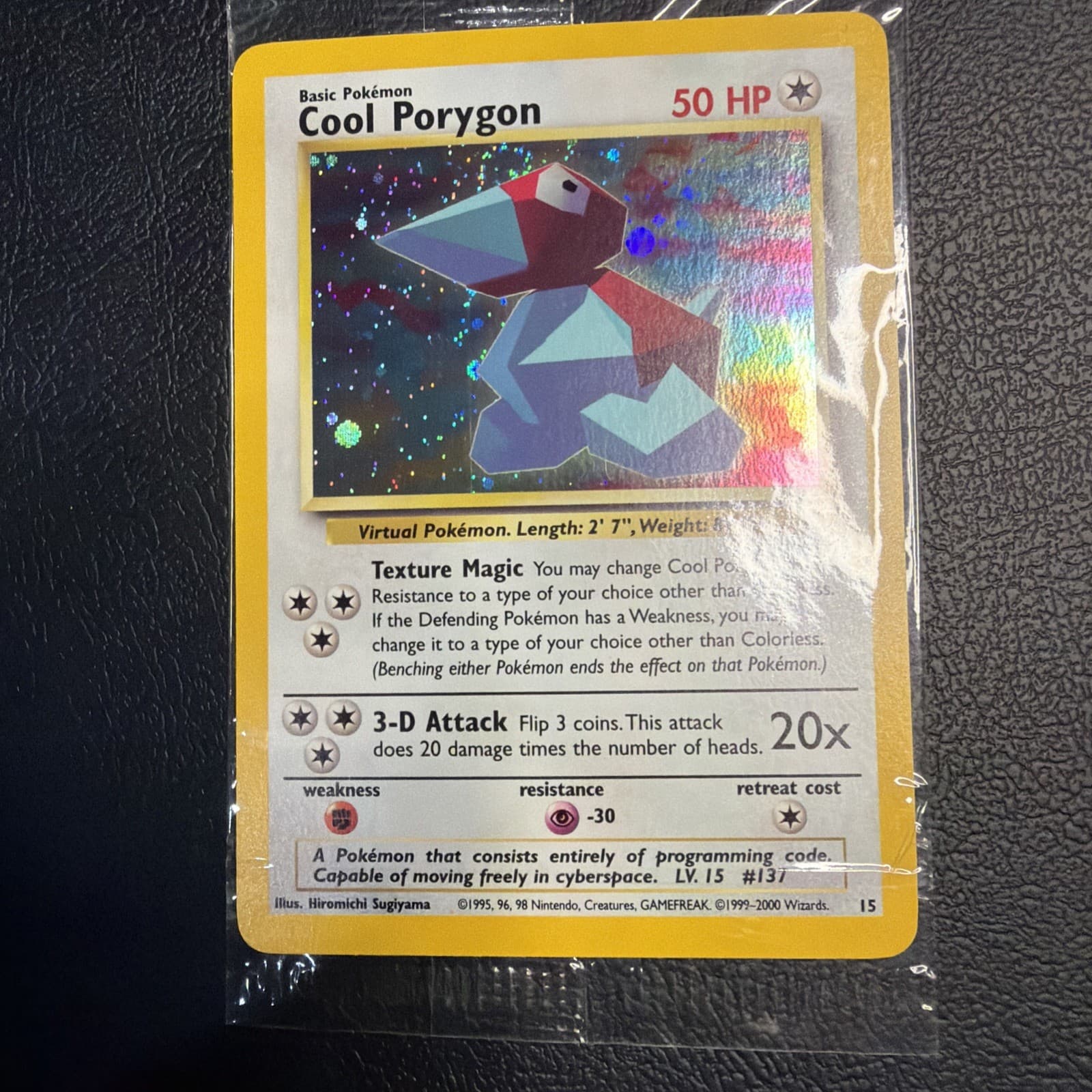 Cool Porygon 15 HOLO Promo SWIRL WOTC Black Star Promo Wizards Pokemon Sealed