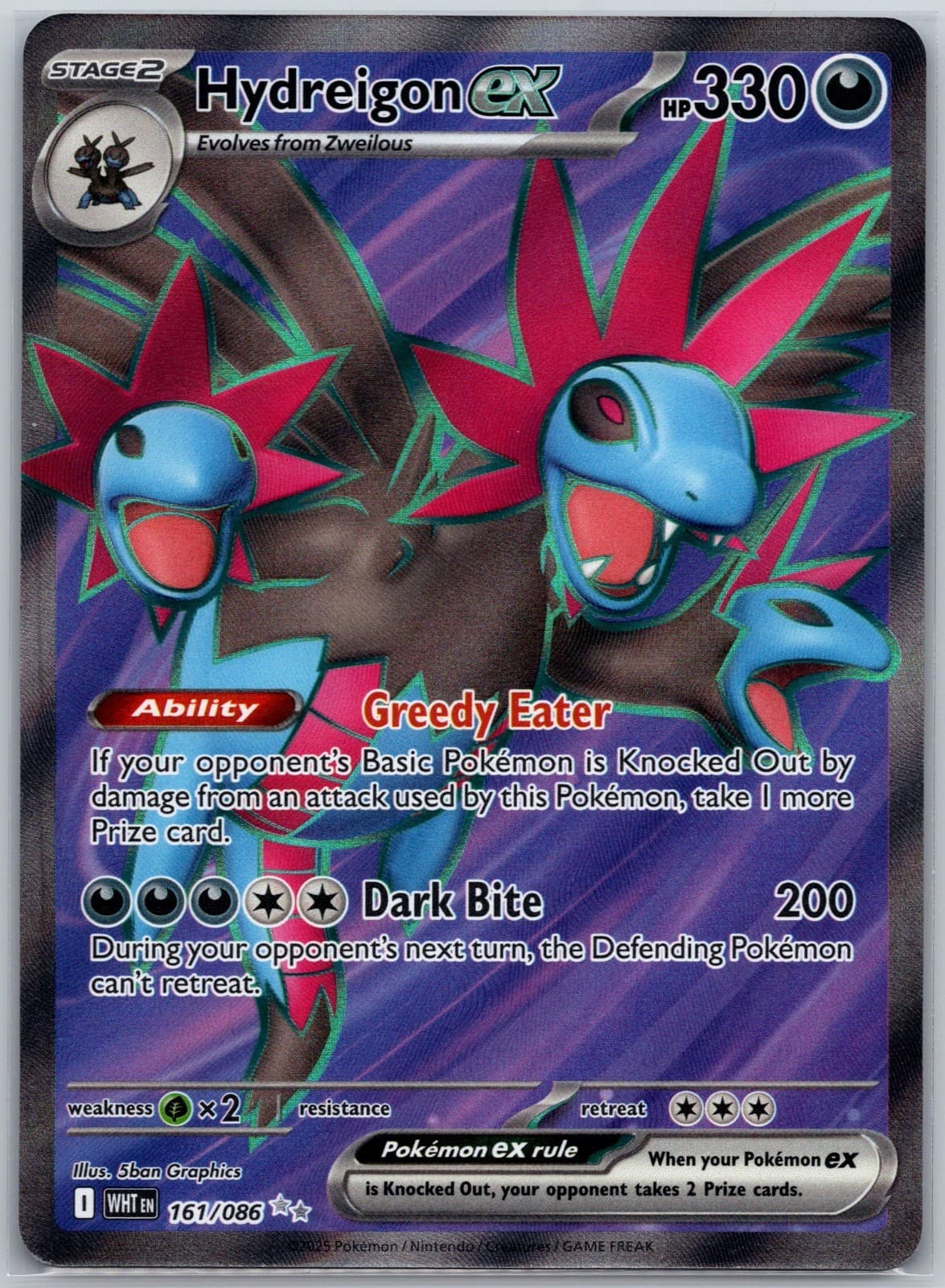 Hydreigon ex 161/086 Holo Ultra Rare SV: White Flare NM Pokémon TCG