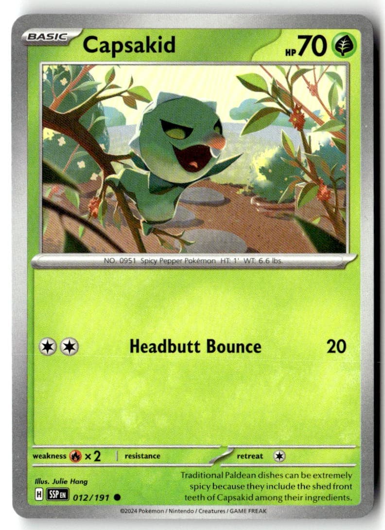 Pokemon TCG Capsakid 012/191 Normal SV08: Surging Sparks