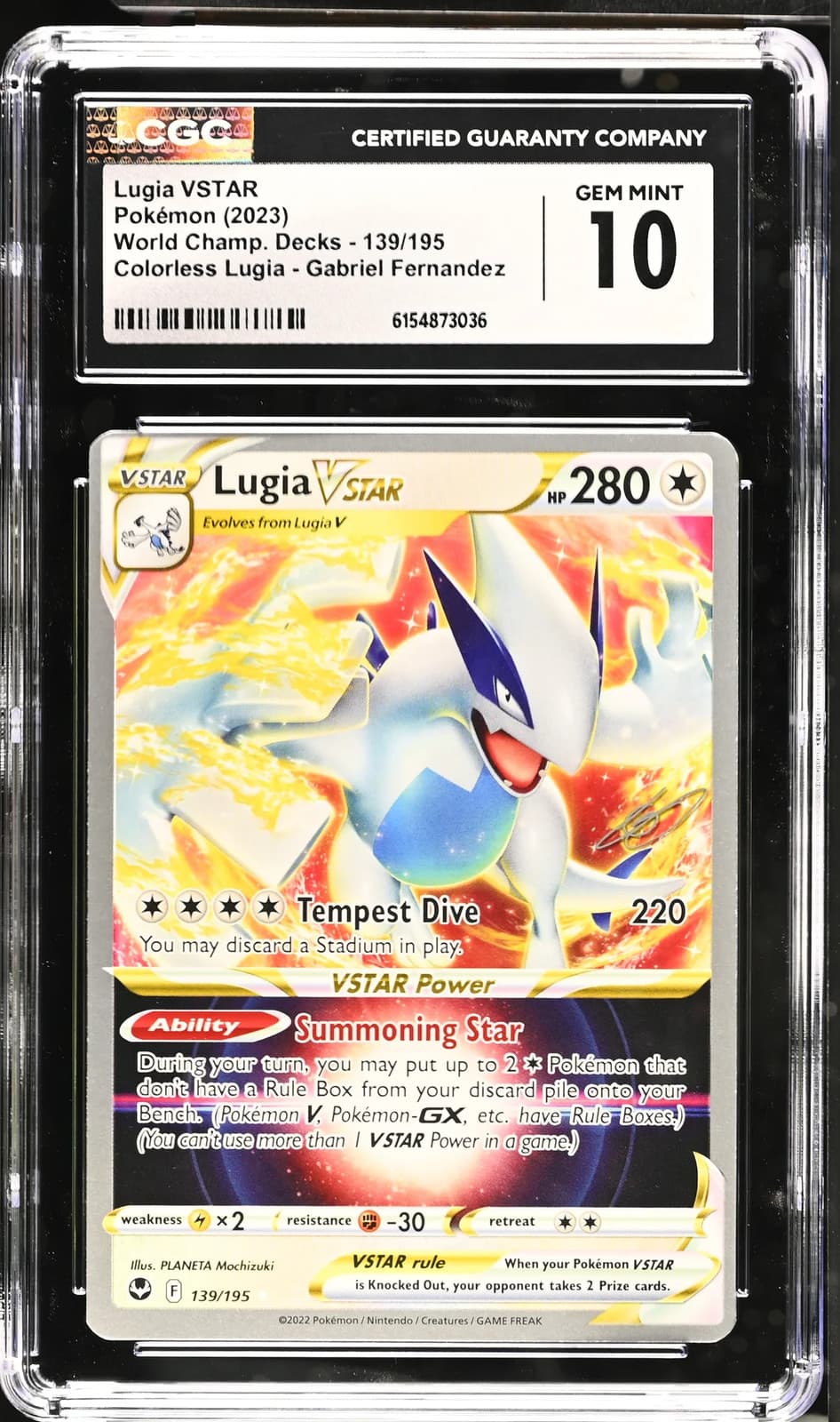 2023 Pokemon World Champ. Decks Lugia VSTAR #139/195 CGC 10