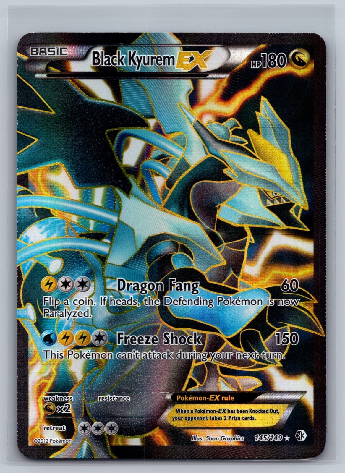 Black Kyurem EX 145/149 Ultra Rare Boundaries Crossed Pokemon Holo LP