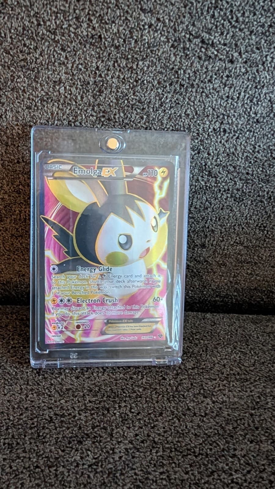 English Pokemon Holo Emolga-EX - 143/146 - Full Art Ultra Rare Never Played