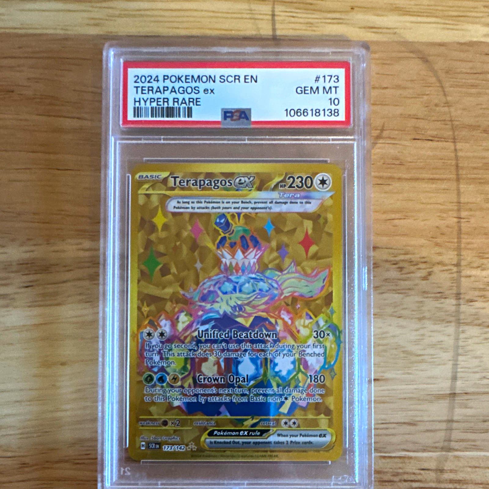 Pokemon Terapagos ex 173/142 SV07 Stellar Crown Hyper Rare Holo PSA 10