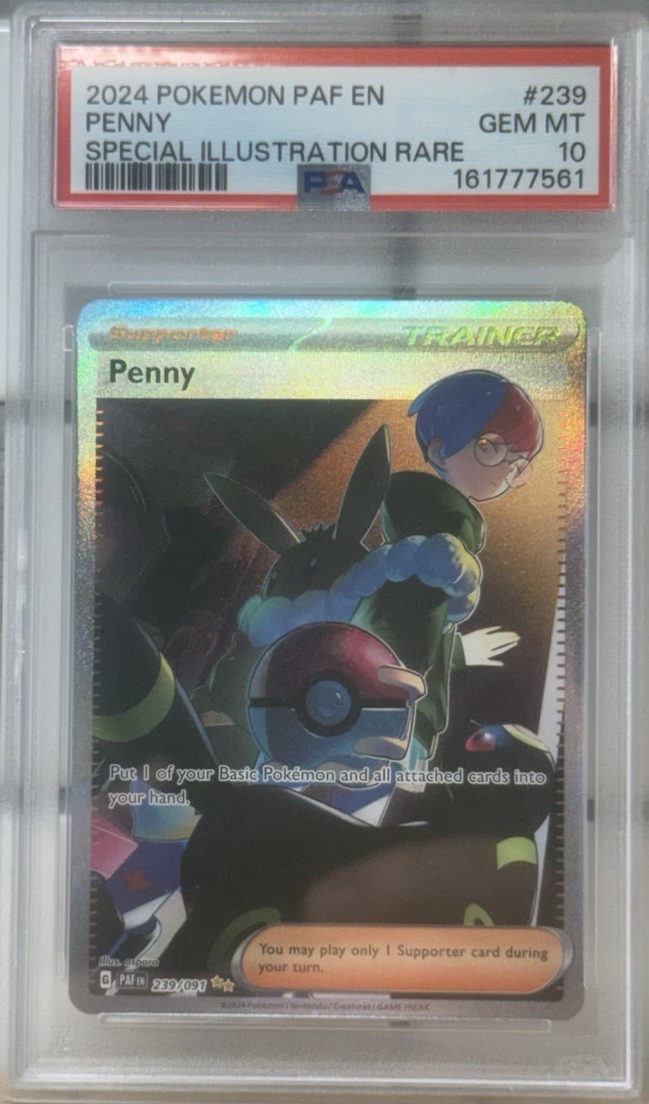 The Pokémon Company Penny 239/091 Paldean Fates SIR Holo EN 2024 PSA 10