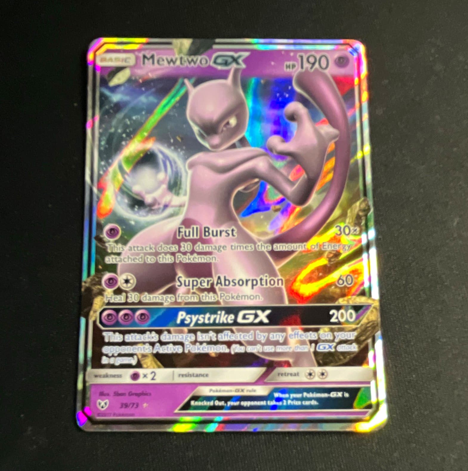 Pokemon Mewtwo GX 39/73 Shining Legends Ultra Rare Holo
