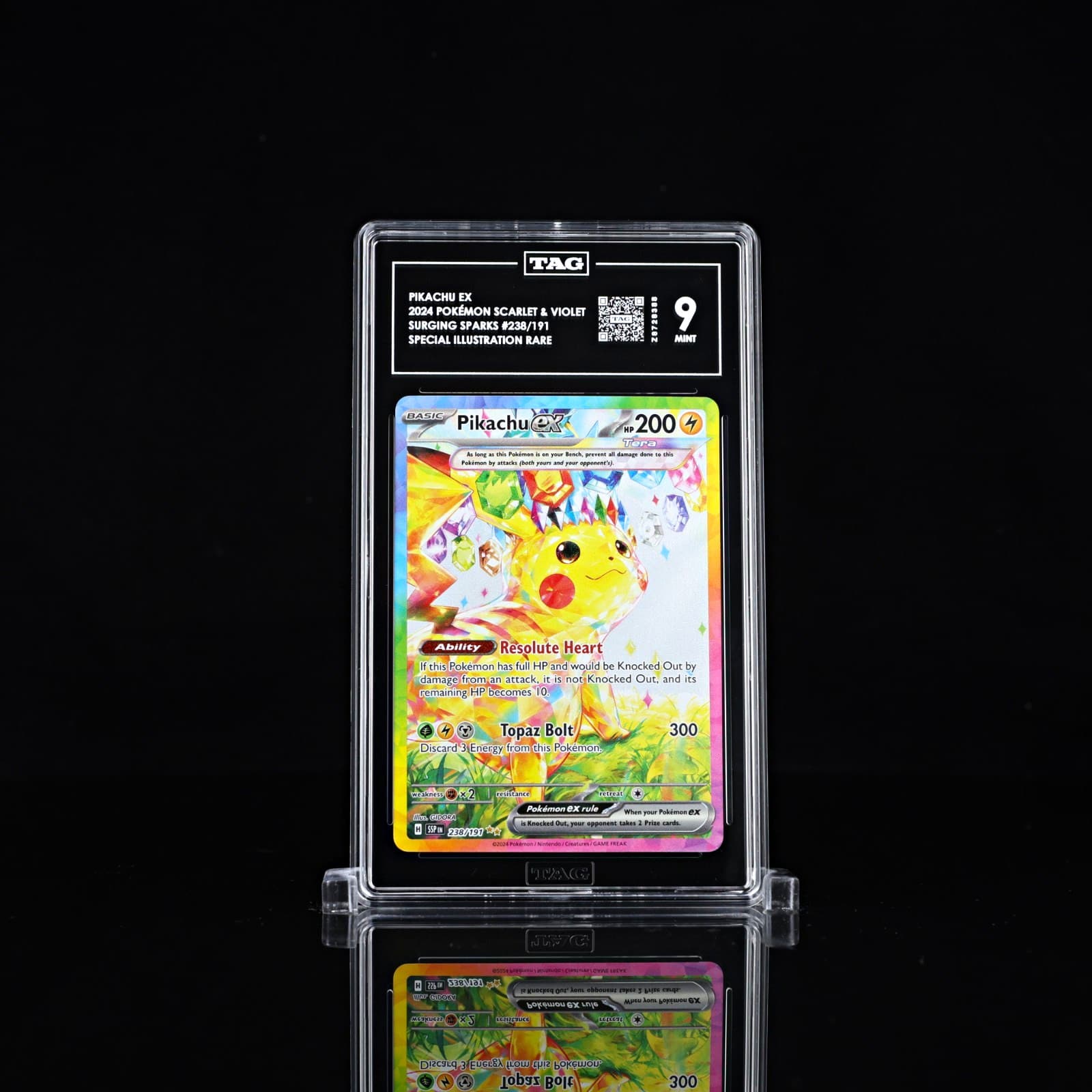 Pikachu EX 238/191 Surging Sparks SIR TAG 9 PSA 9