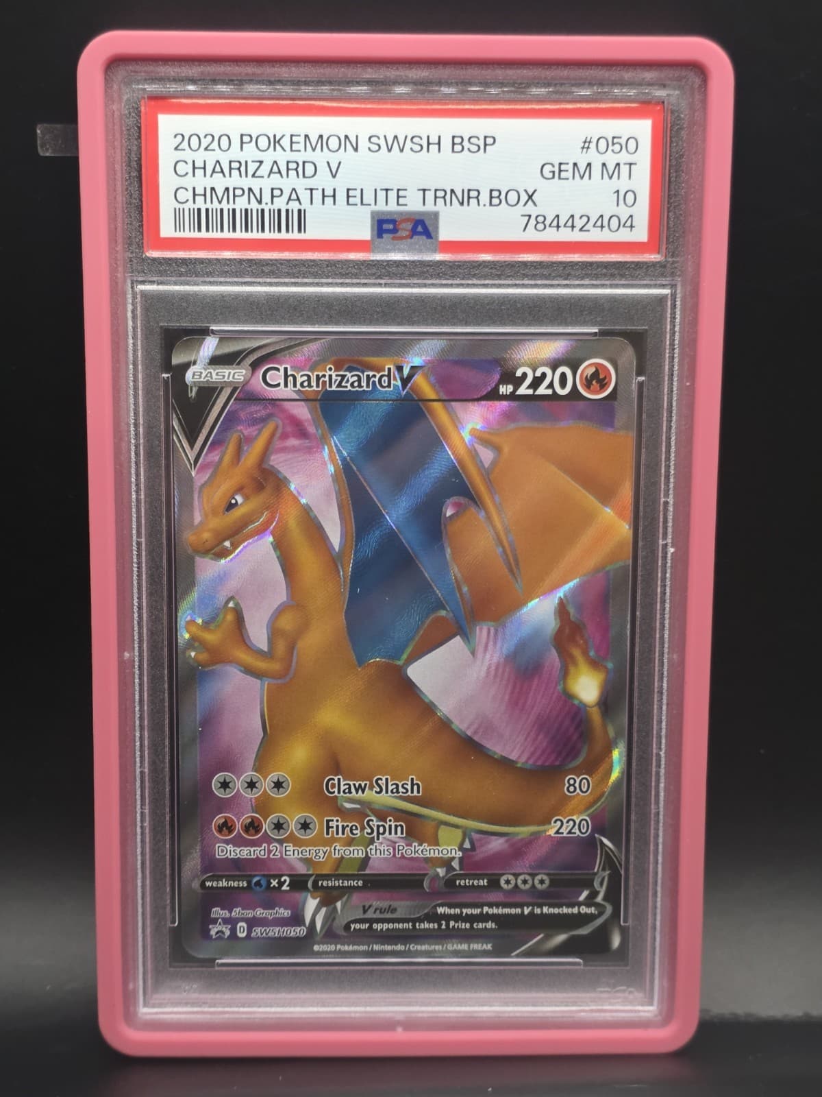 2020 Pokémon Champion's Path Charizard V Elite Trainer Box Promo SWSH050 PSA 10