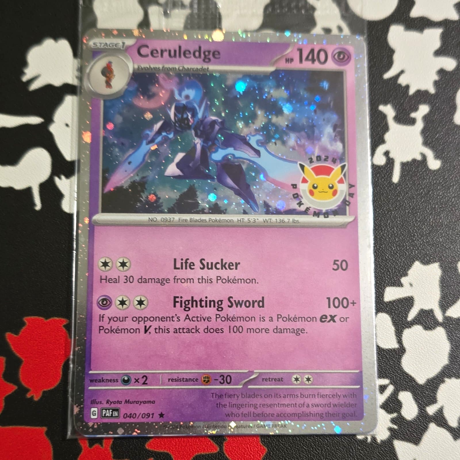 Pokemon TCG Ceruledge 040/091 SV: Paldean Fates Rare Holo 2024 Pokemon Days