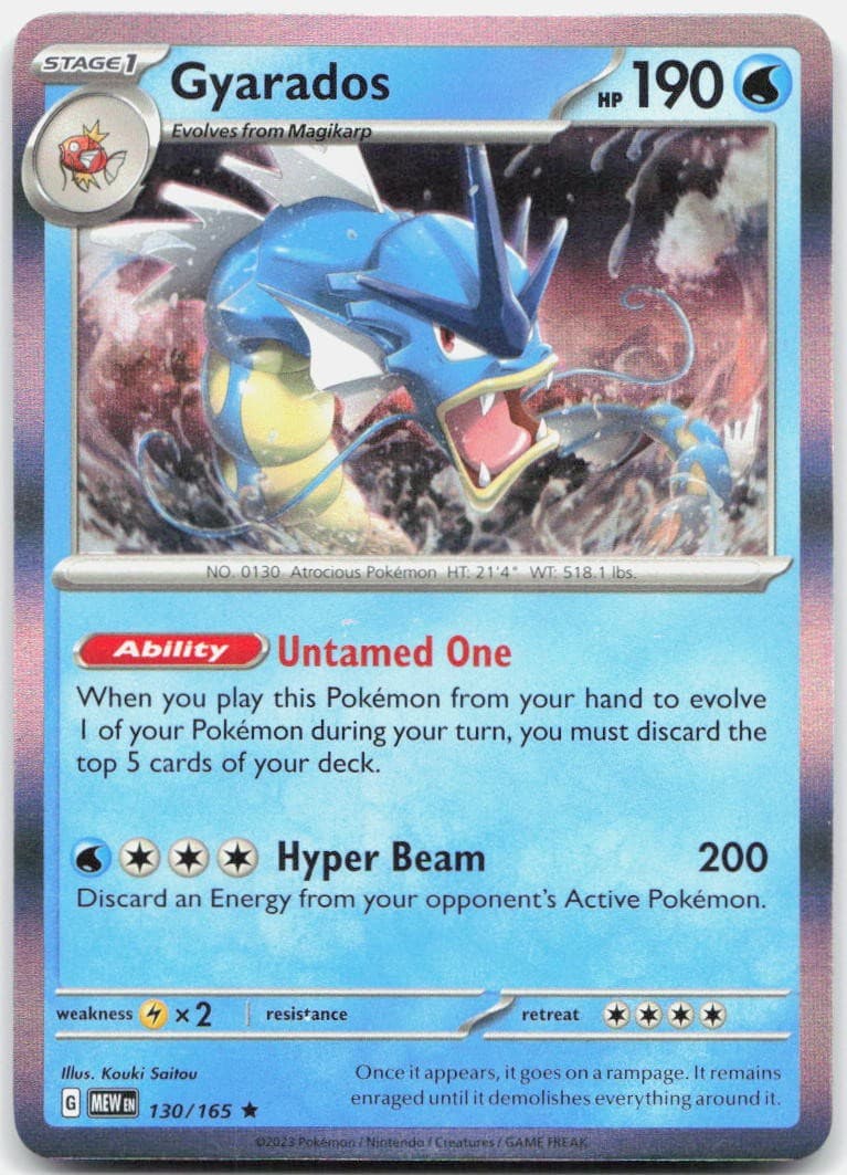 Gyarados 130/165 Rare 151 Pokemon Holo Near Mint