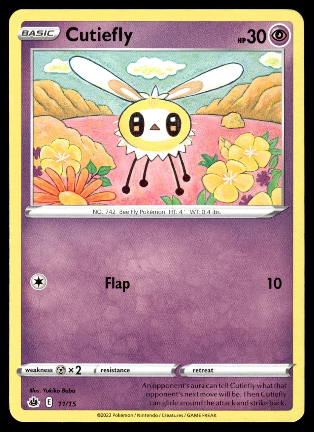 Cutiefly 11/15 McDonald's 2022 Promo Pokemon Card - LP