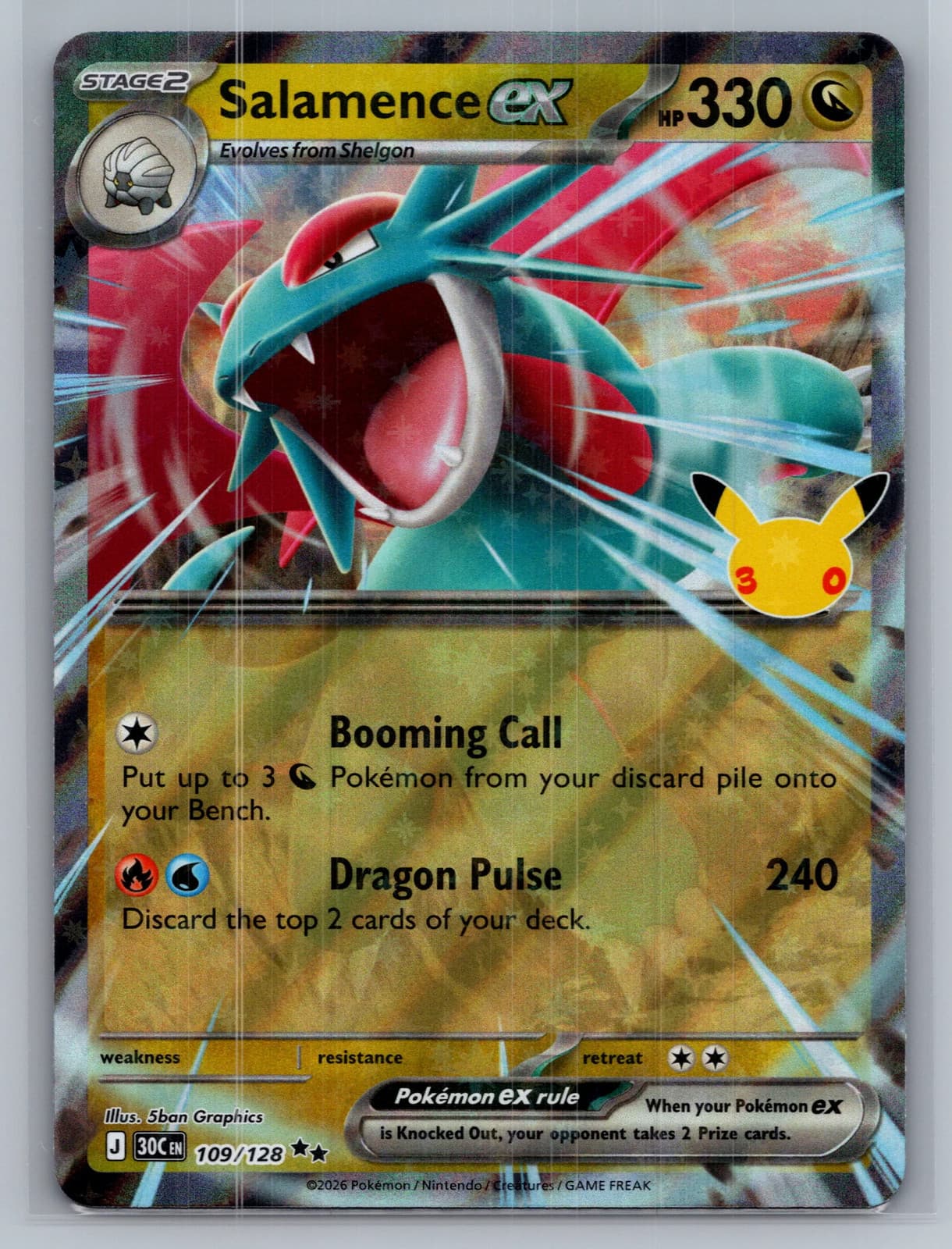 Salamence EX #109/128 2026 30th Celebration Pokemon TCG