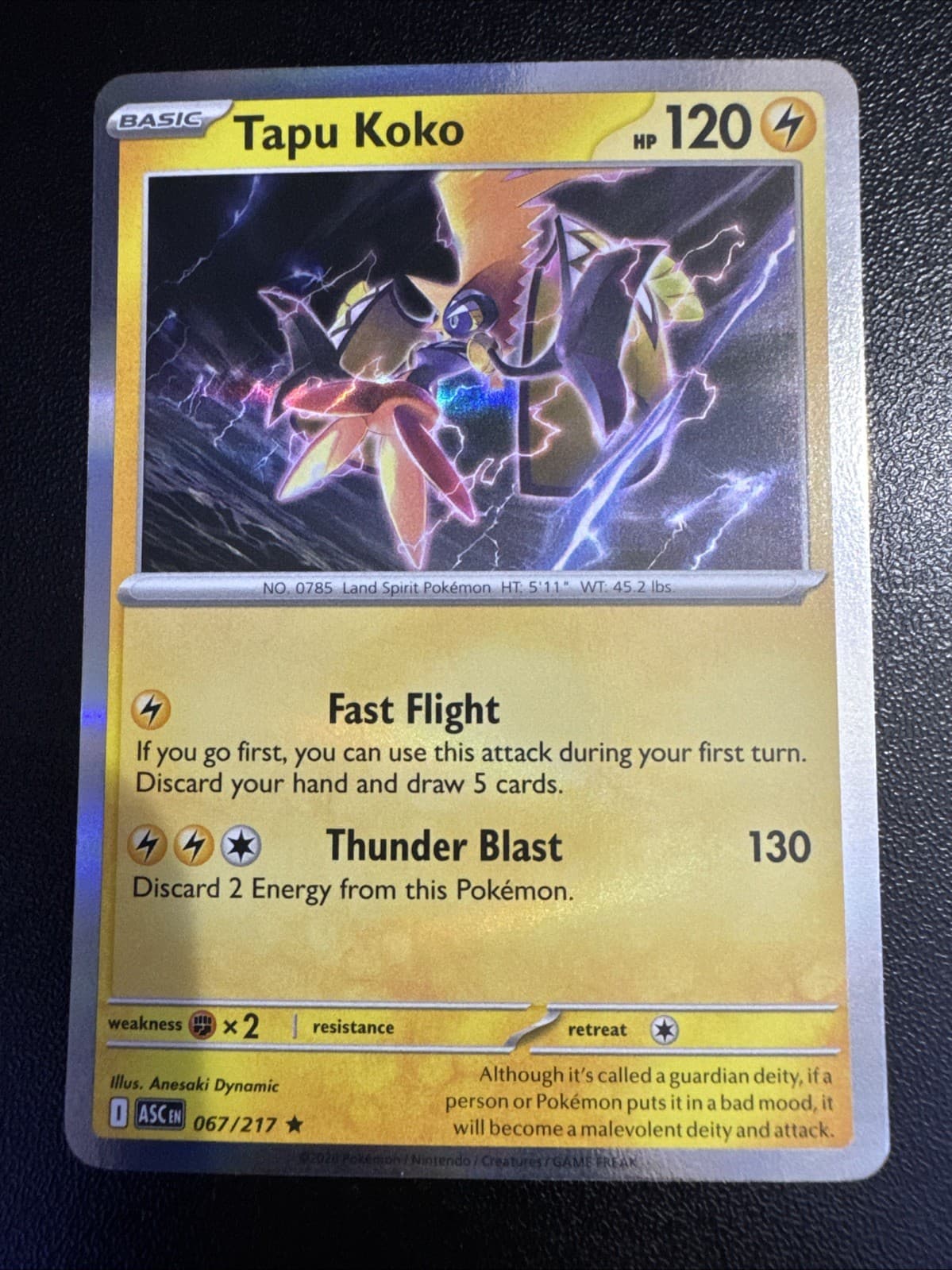 Pokemon TCG Tapu Koko 67/217 Ascended Heroes ME2.5 Holo NM