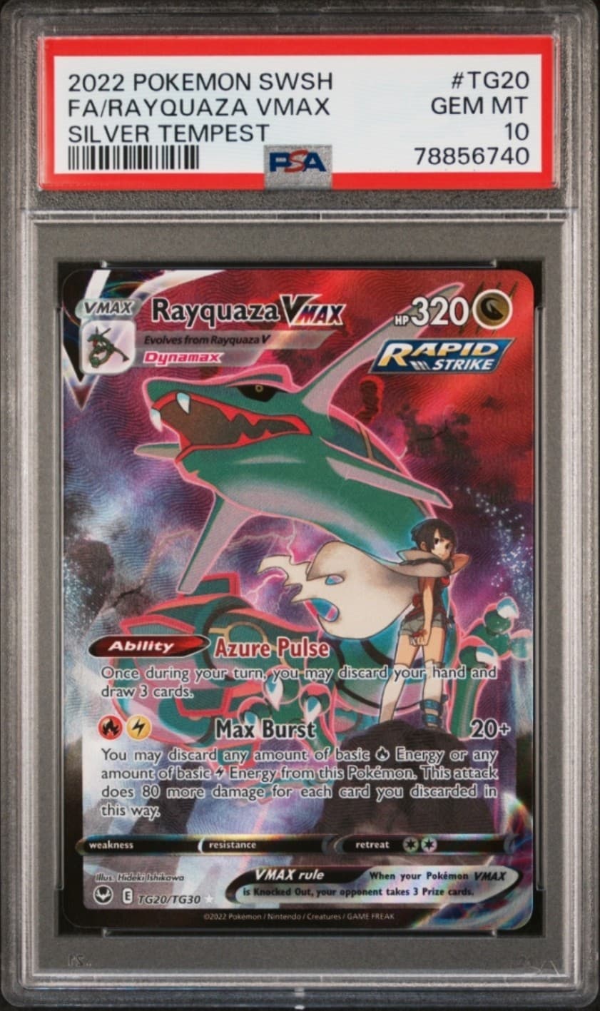 Pokemon 2022 Rayquaza VMAX TG20/TG30 Full Art Silver Tempest GEM MINT PSA 10