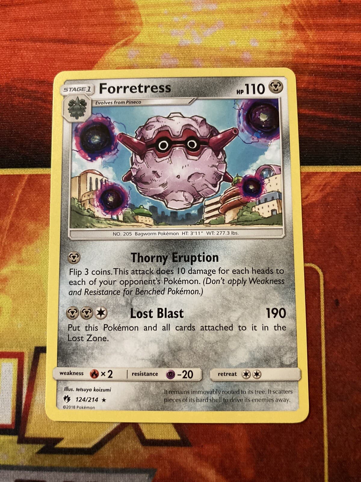 Pokemon FORRETRESS RARE Sun & Moon Lost Thunder 124/214 NM/Mint