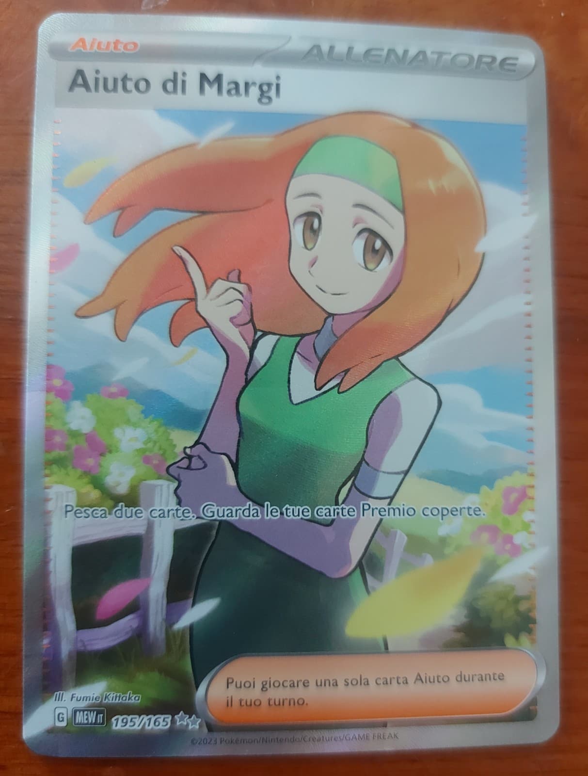 Carta Pokemon AIUTO DI MARGI 195/165 Set 151 MEW Full Art Holo ITA Near Mint