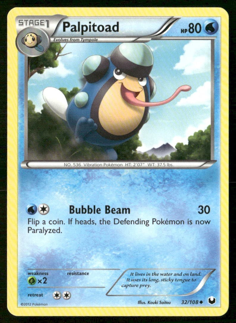 Palpitoad 32/108 Uncommon Dark Explorers Pokemon Lightly Played