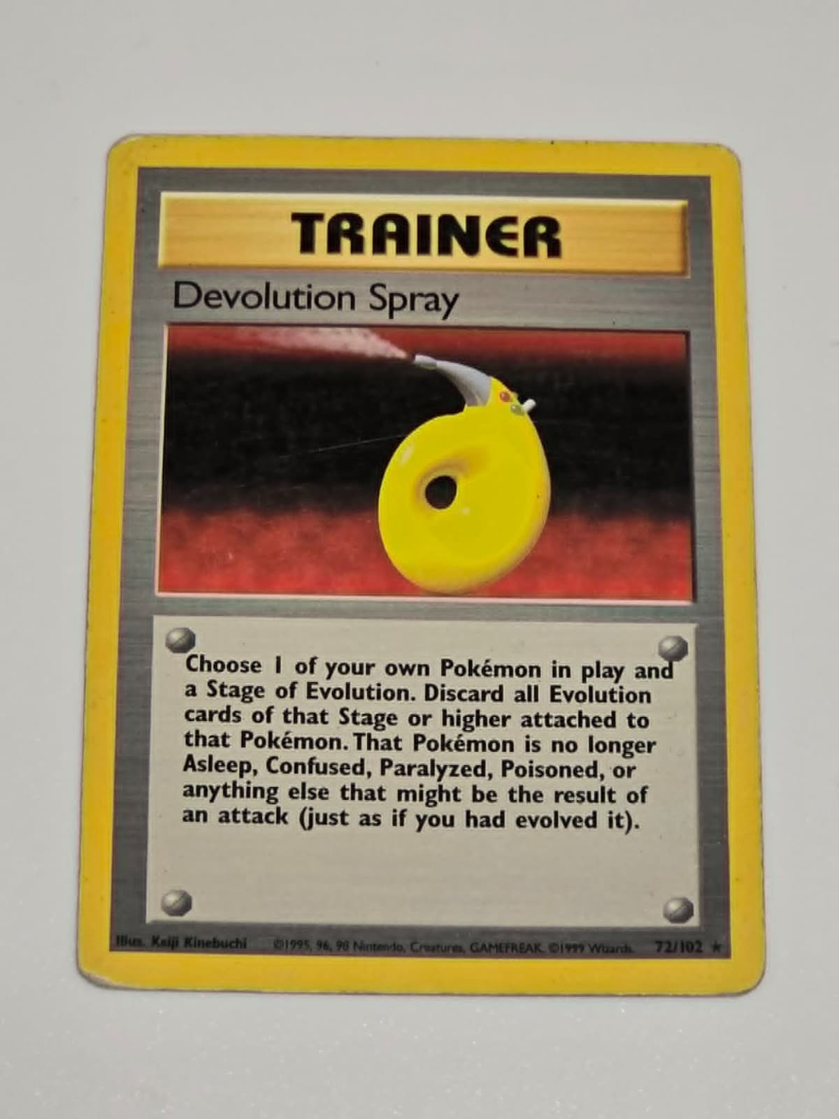 Devolution Spray Trainer 72/102 Rare Pokémon 1999 Unlimited Base Set LP/MP
