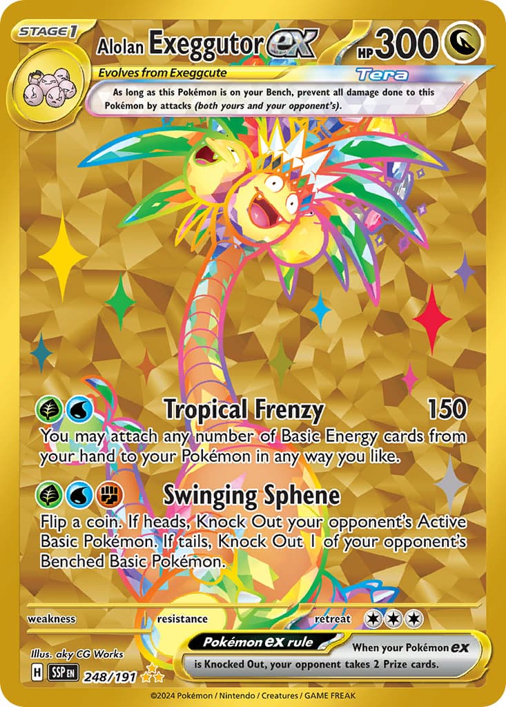 Alolan Exeggutor ex 248/191 Hyper Rare Surging Sparks Pokemon Holo NM