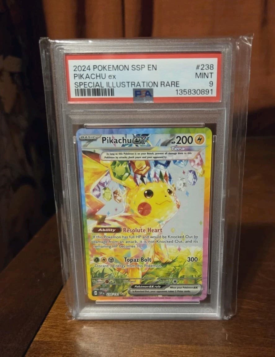 PIKACHU EX 2024 POKEMON SURGING SPARKS SIR 238/191 PSA 9