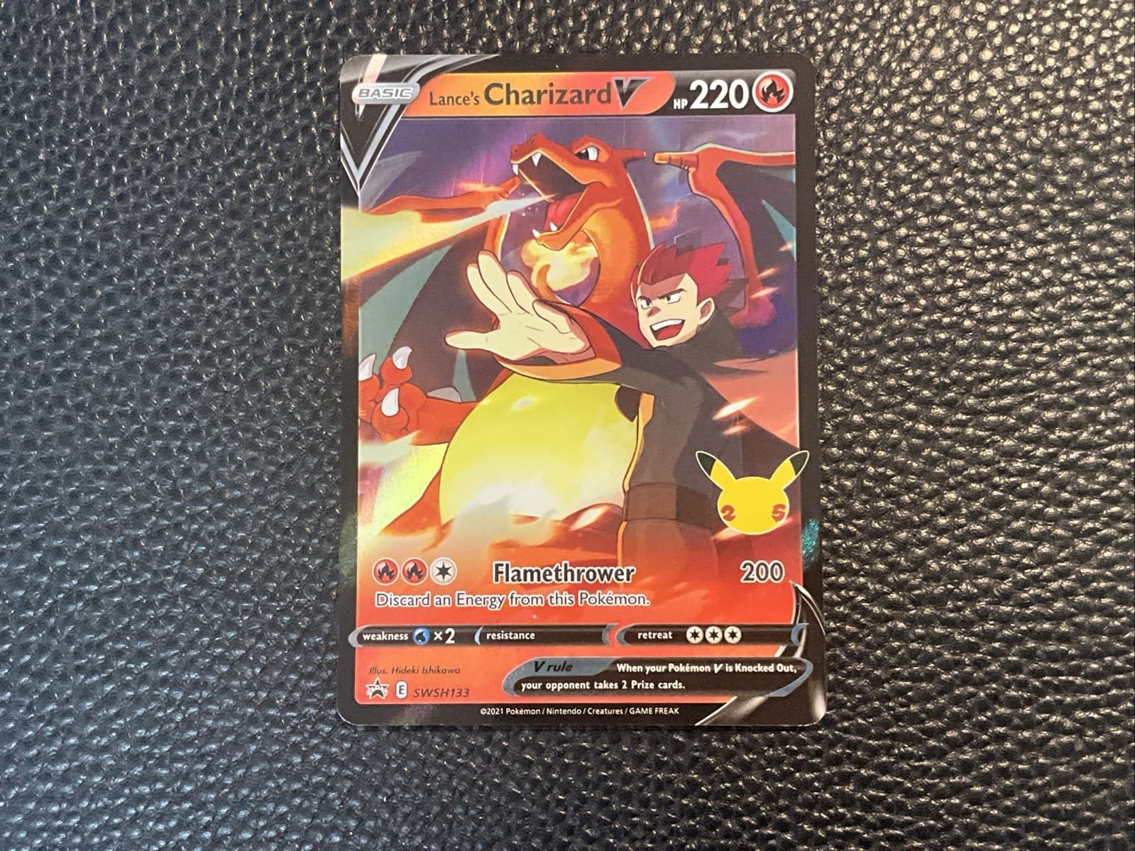 Pokemon Lance's Charizard V SWSH133 Celebrations Black Star Promo NM