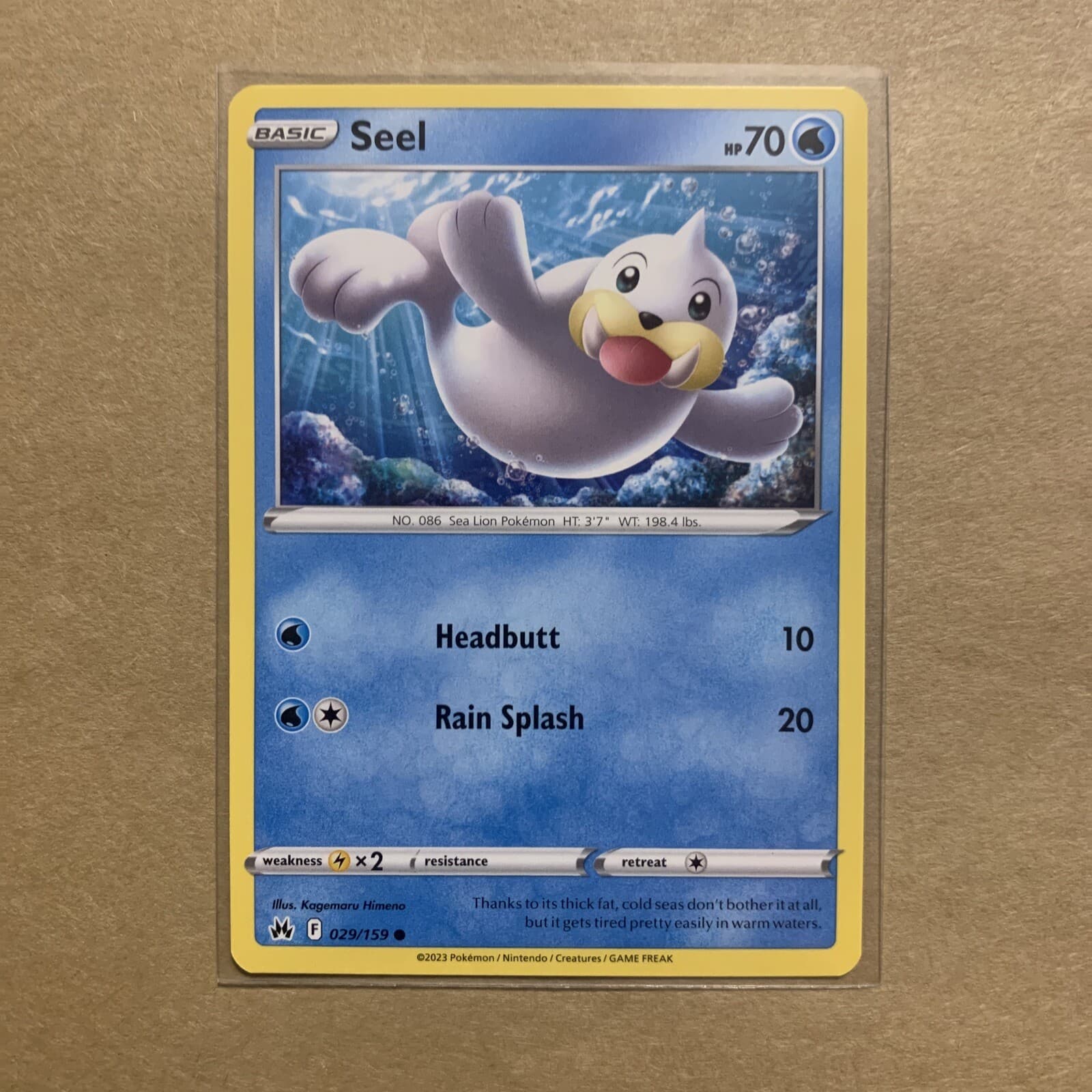 Pokémon TCG Crown Zenith Seel 29/159 Regular Common Card NM 2023