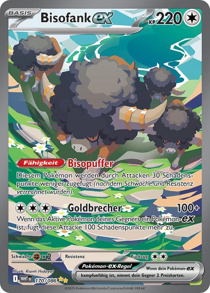 Bisofank-ex 170/086 Special Illustration Rare Weiße Flammen Pokemon Deutsch