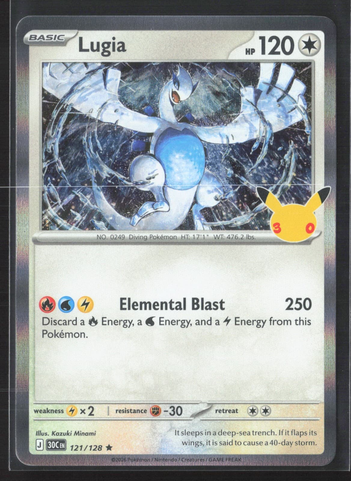 121/128 Lugia - 30th Celebration Holo Rare NM Pokemon