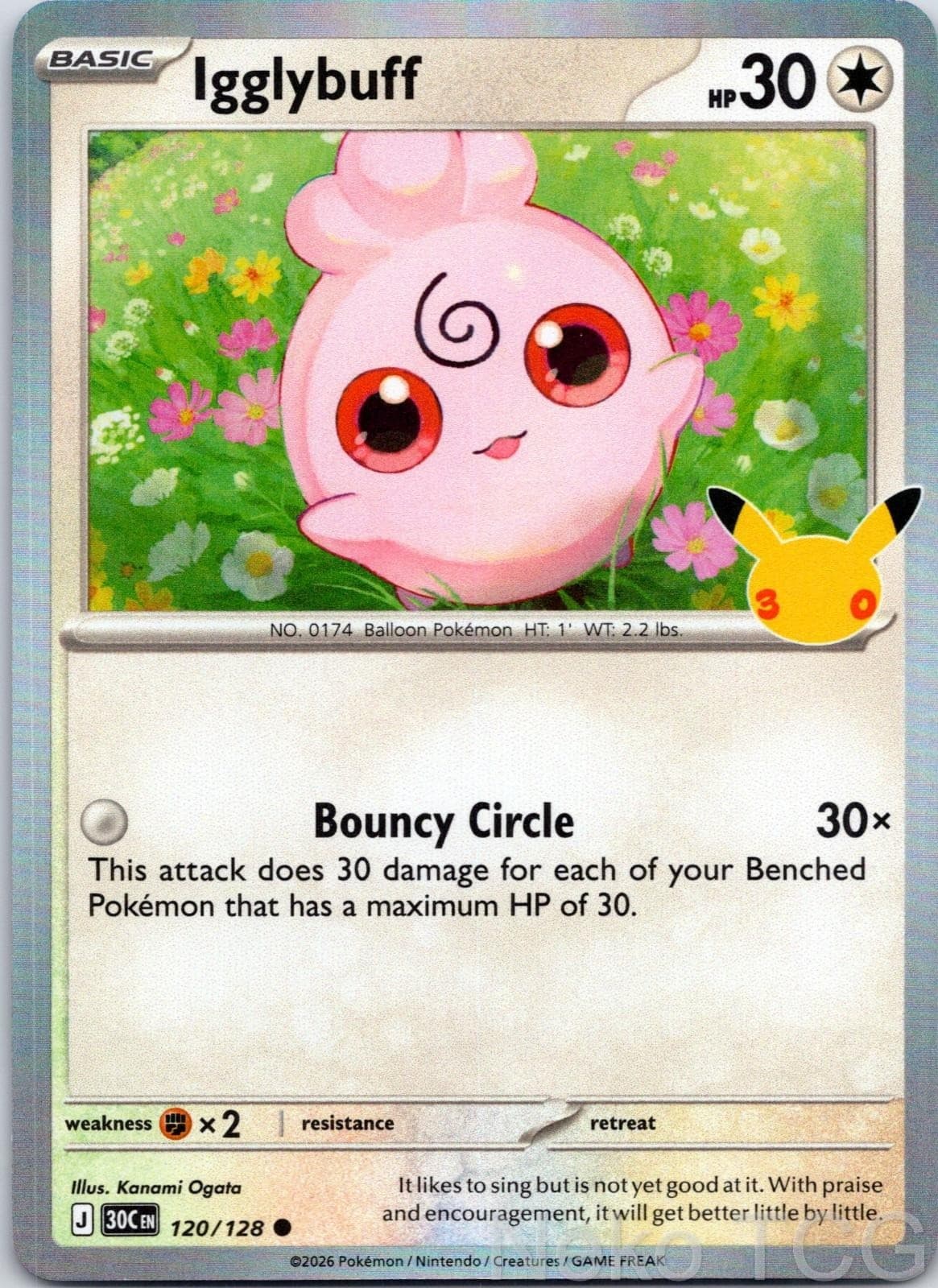 IGGLYBUFF 120/128 ME: 30TH CELEBRATION HOLO NM