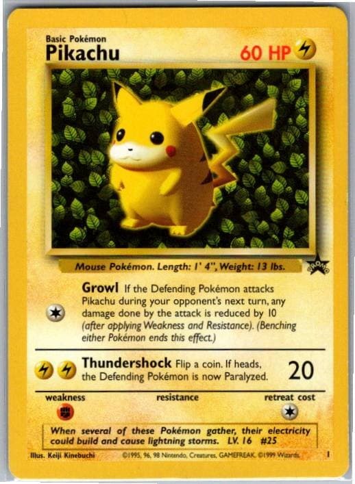 Pikachu 1 Promo Wizards Black Star Promos Pokemon Lightly Played