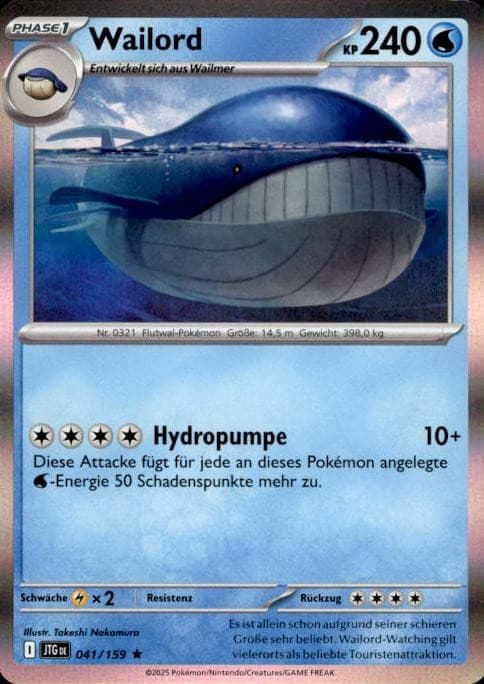 Pokémon Wailord Journey Together #41 (B01311)