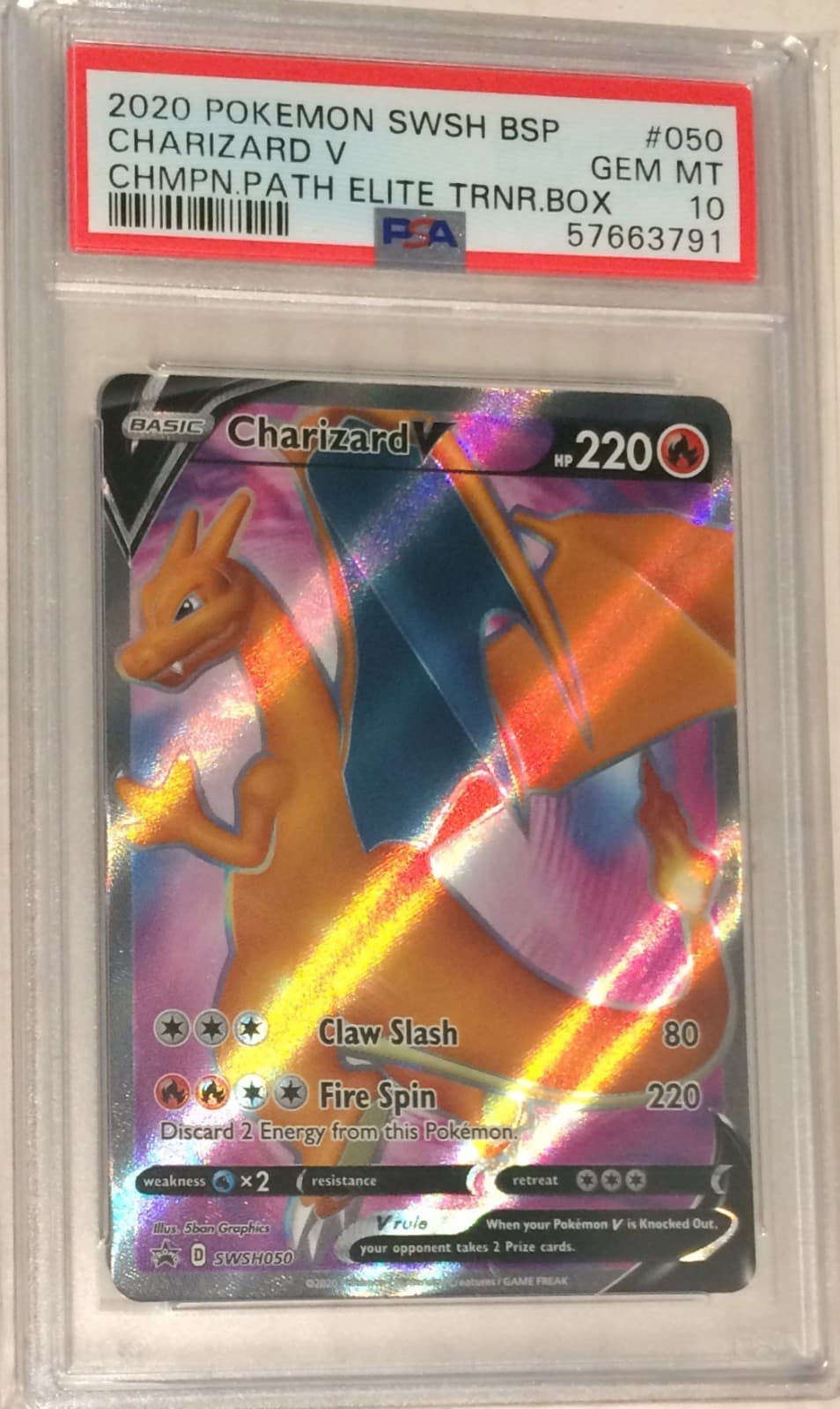 2020 Pokemon SWSH Black Star Promo PSA 10 Charizard V Full Art #SWSH050 050