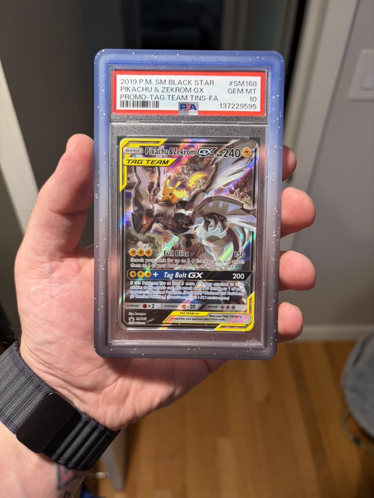 2019 POKEMON  #SM168 FULL ART/PIKACHU & ZEKROM GX PSA 10 (NEW CERT) 