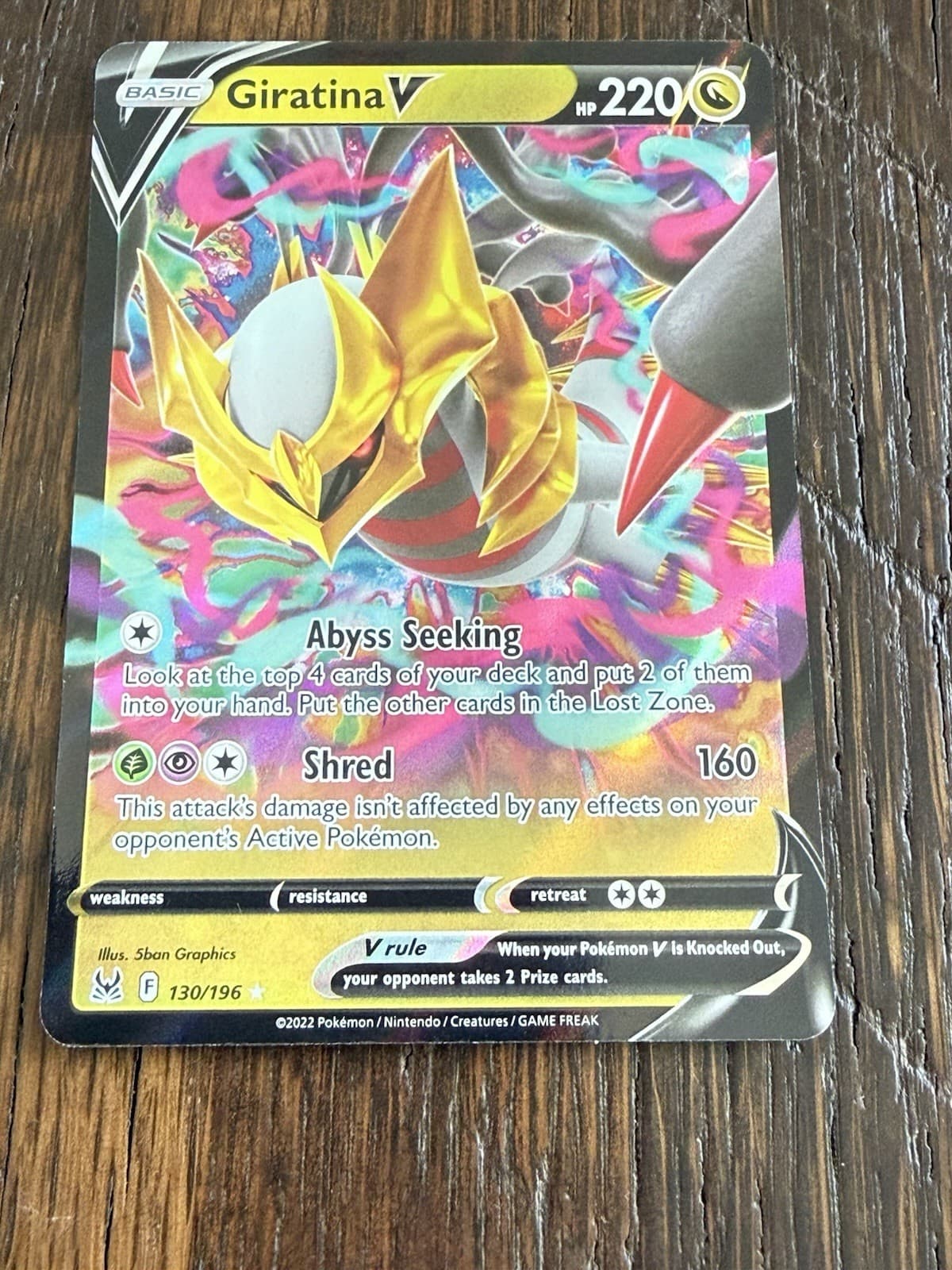 Giratina V 130/196 Holo V Rare Lost Origin Pokemon Near Mint
