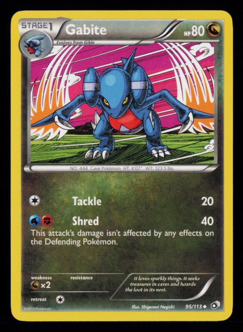 Gabite 95/113 Uncommon Legendary Treasures Pokemon Near Mint