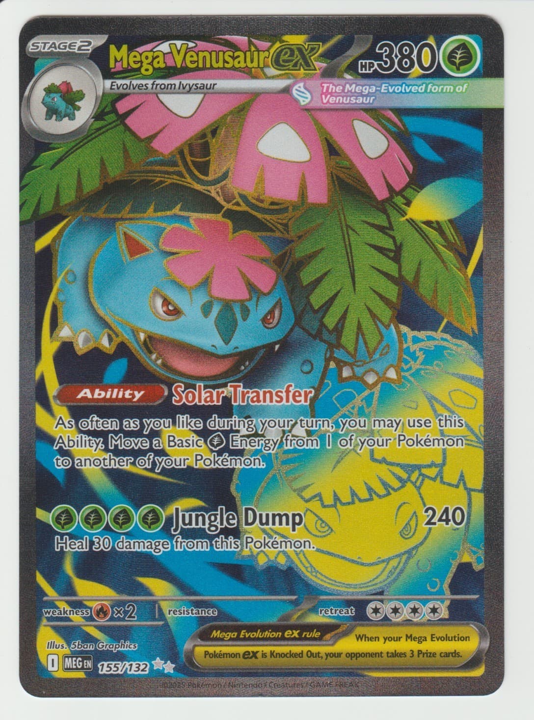Mega Venusaur ex 155/132 Ultra Rare Mega Evolution Pokemon Holo Near Mint