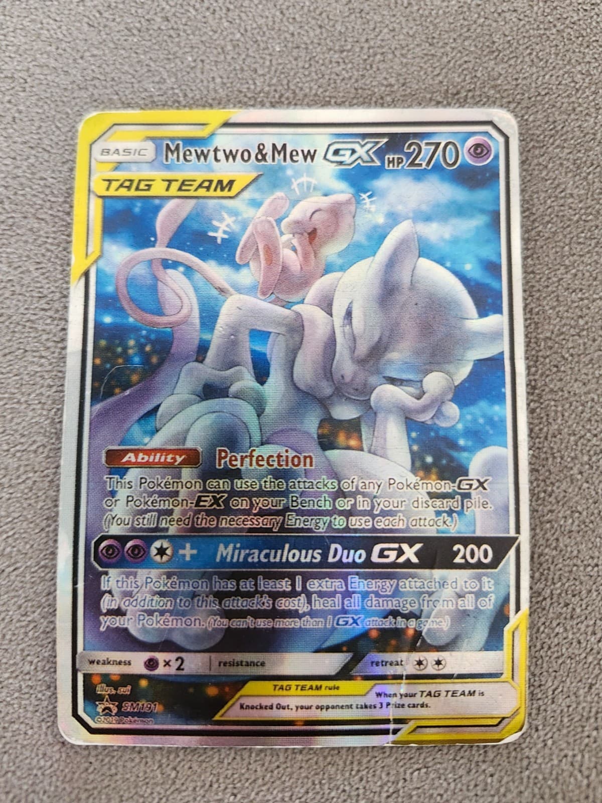 2019 Pokémon Mewtwo & Mew Tag Team GX SM191 Full Art Black Star Promo
