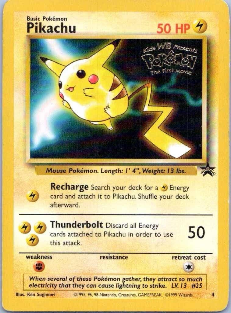 PIKACHU 4 PROMO WIZARDS BLACK STAR PROMOS POKEMON MODERATELY PLAYED 💎
