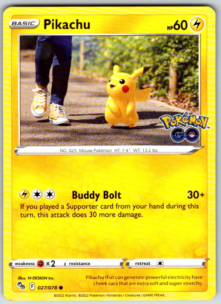 Pikachu (27) 027/078 Pokemon GO Common 2022 NM