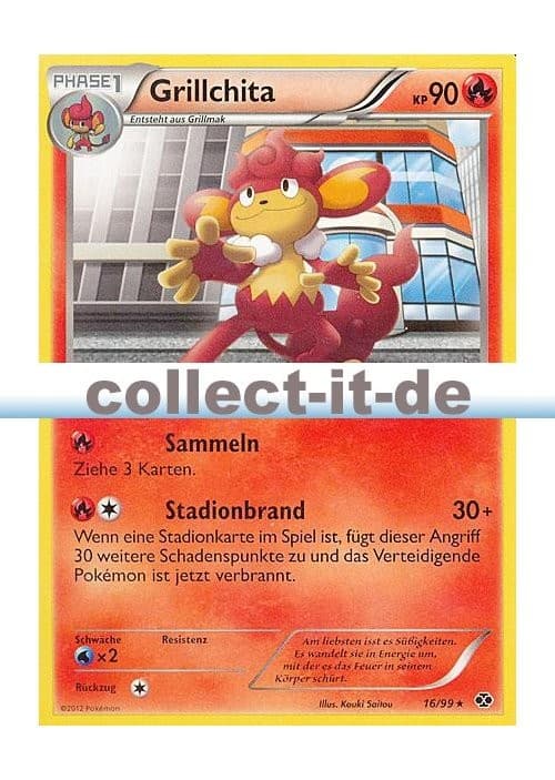 Pokemon Schwarz&Weiss - Kommende Schicksale 16/99 - Grillchita Deutsch