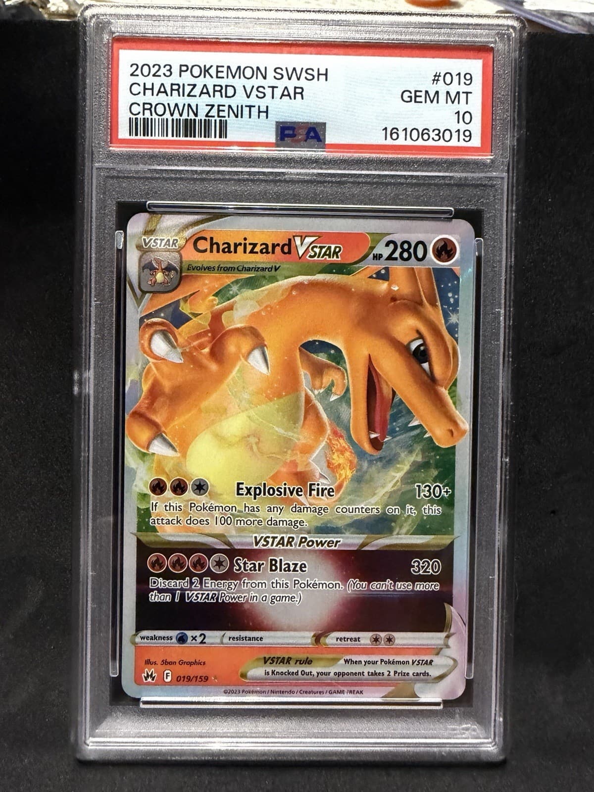 Pokemon TCG Charizard VSTAR 019/159 Crown Zenith Holo Ultra Rare PSA 10
