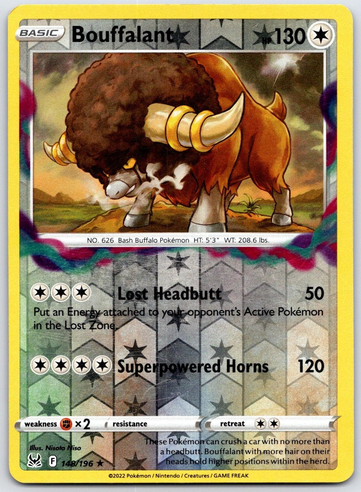 Bouffalant 148/196 Rare Lost Origin Pokemon Lightly Played