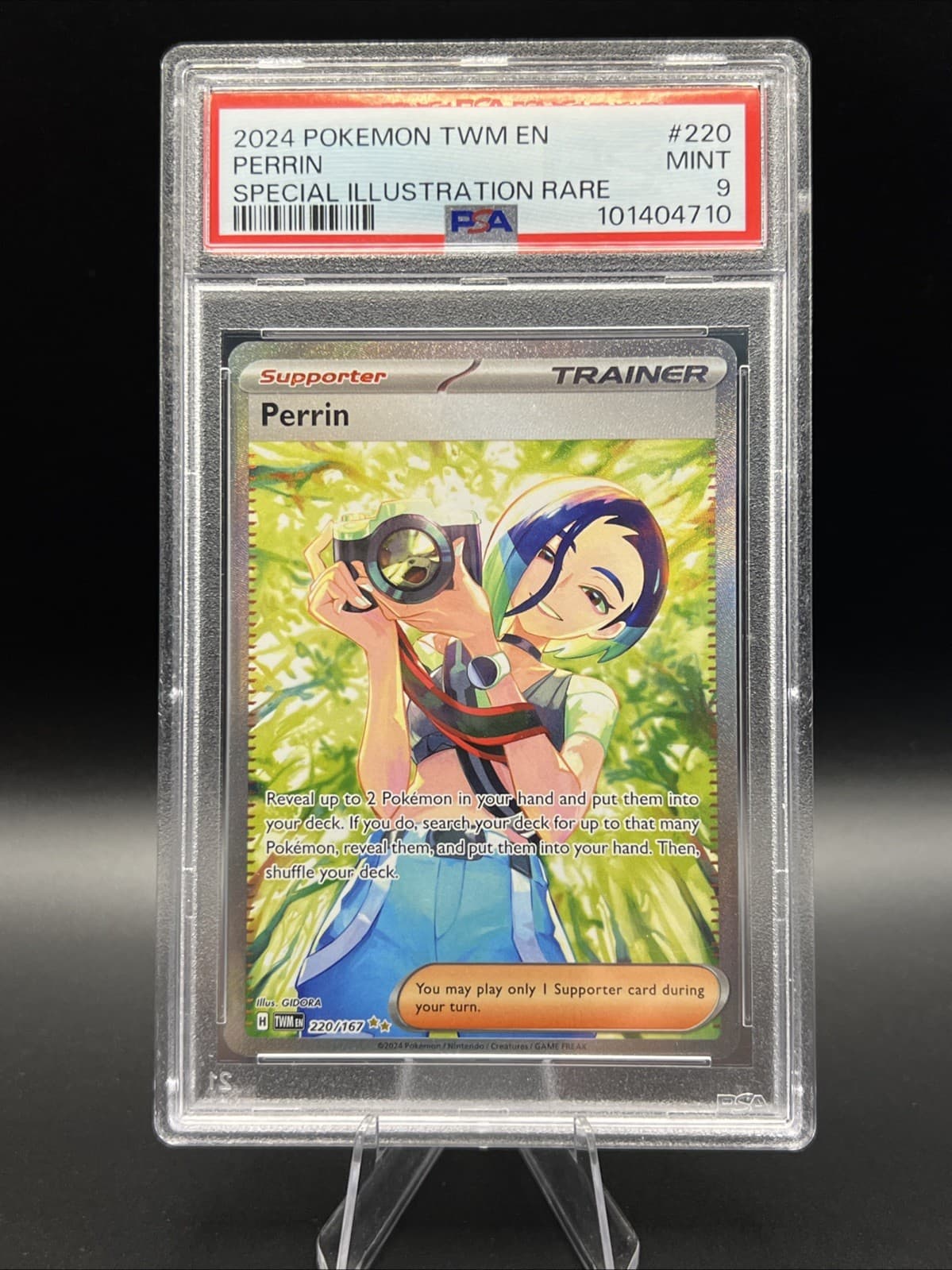 Pokemon Perrin Twilight Masquerade SIR Special Illustration Rare 220/167 PSA 9