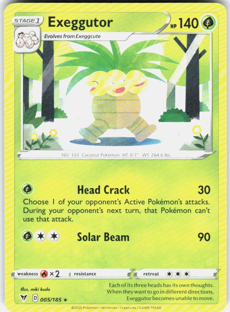 Exeggutor Rare 005/185 Vivid Voltage Pokemon Near Mint