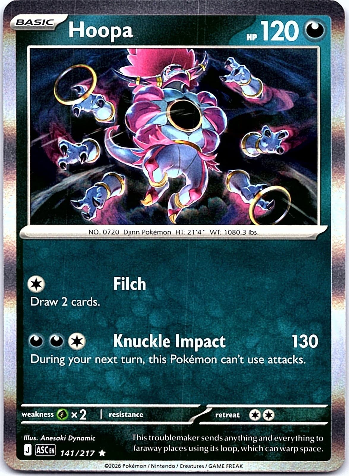 Hoopa Holo Rare ME: Ascended Heroes 141/217 NM ((Pokemon))