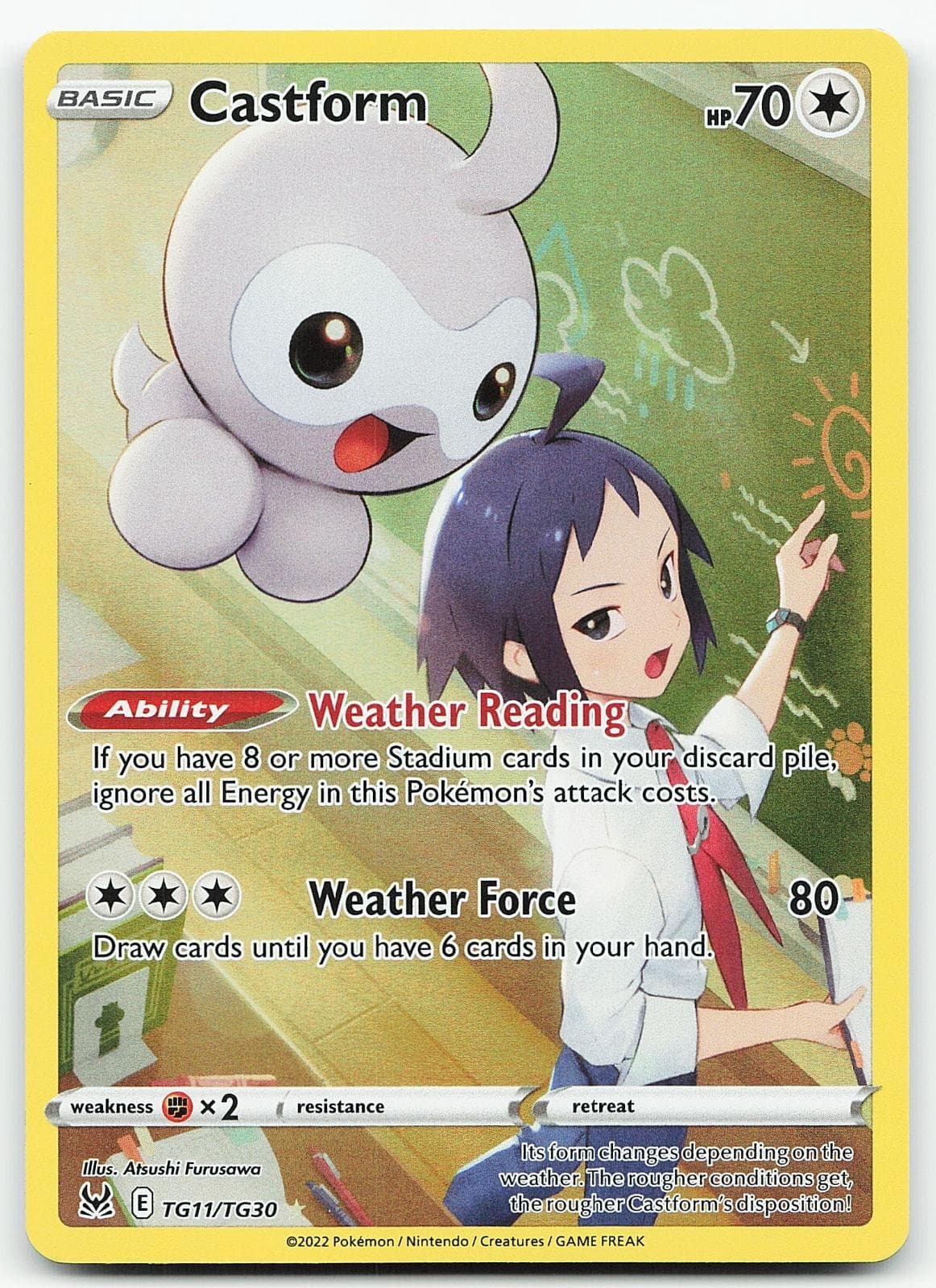 Pokemon Castform TG11/TG30 Lost Origin Trainer Gallery Holo NM