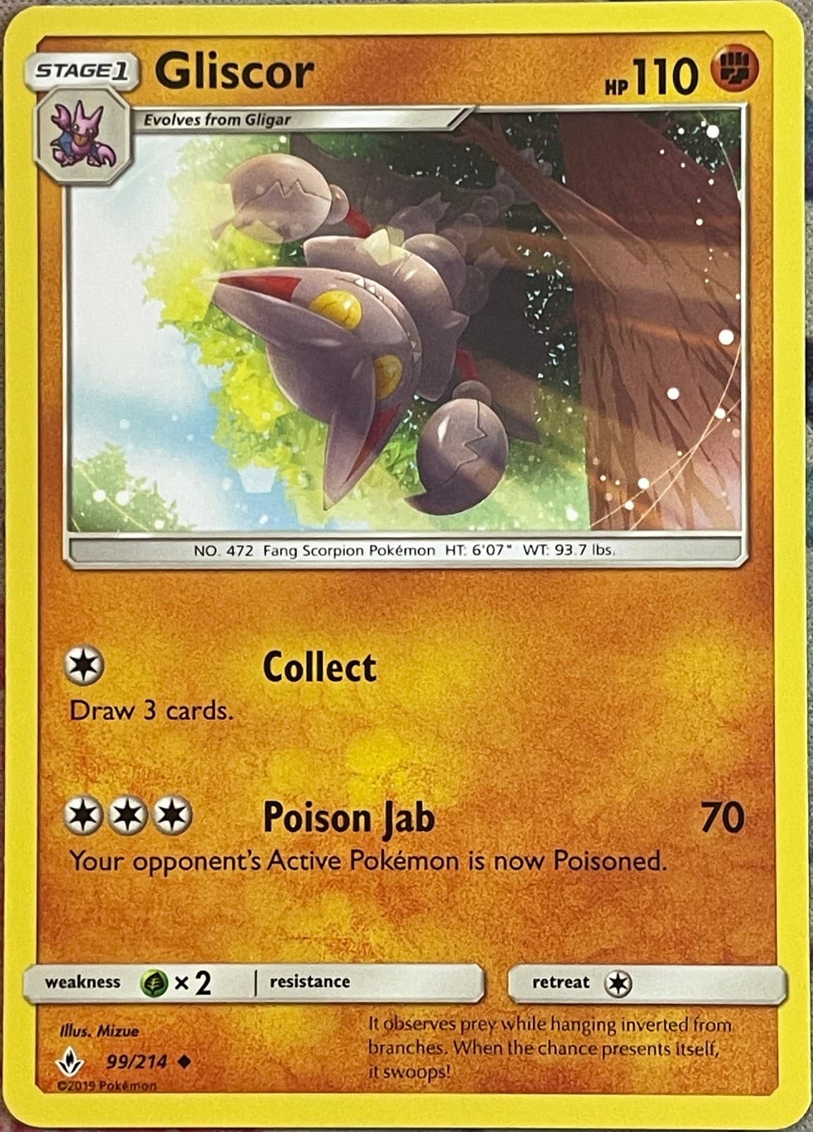 Gliscor - 99/214 - Unbroken Bonds Pokemon 2019
