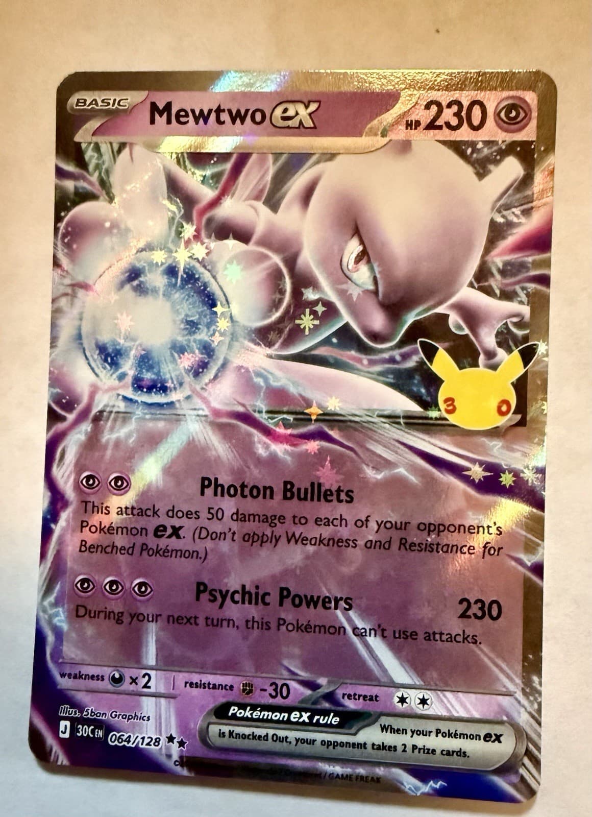 Pokémon TCG Mewtwo EX 30th Celebrations 64/128